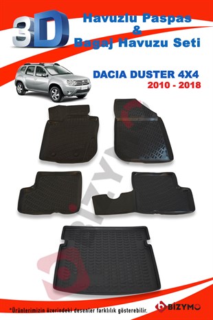 Dacia Duster 4X4 2010-2018 Paspas Ve Bagaj Havuzu Seti